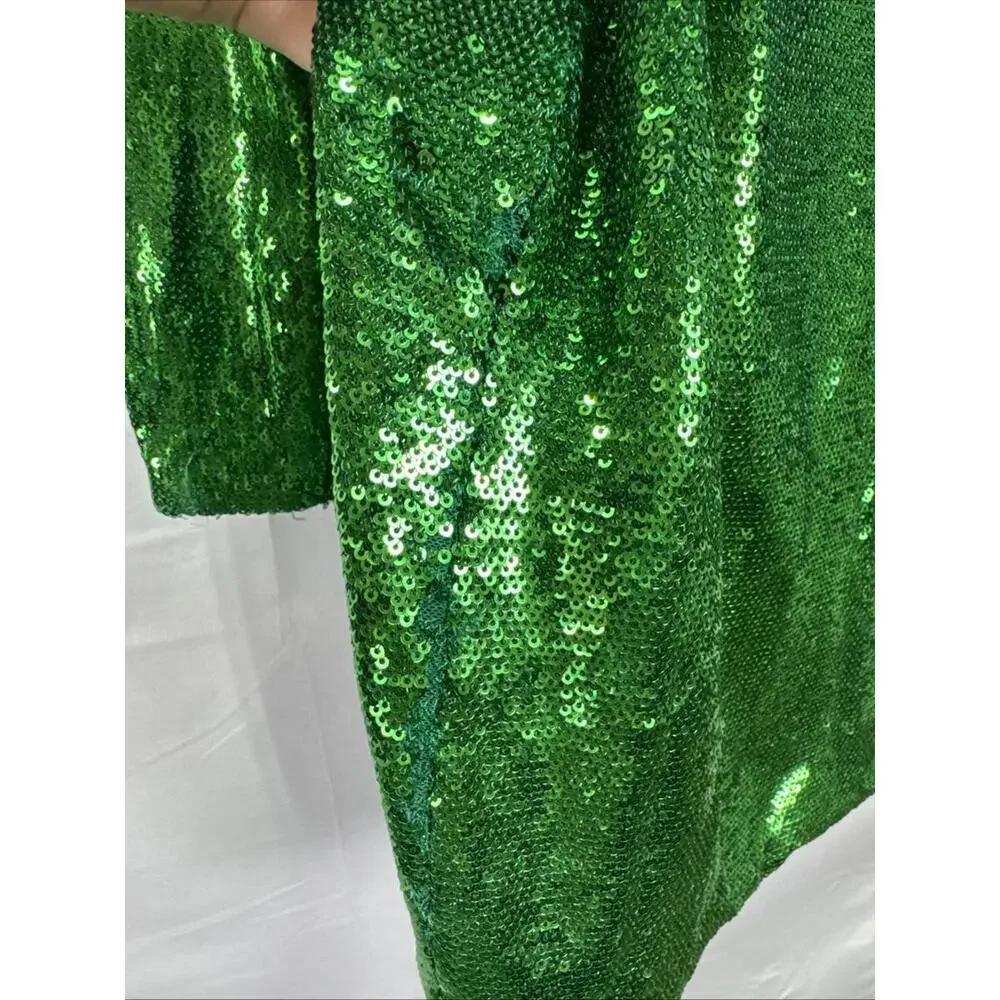 Bardot Green Alessia Sequin Dress Size L with Missing Sequins